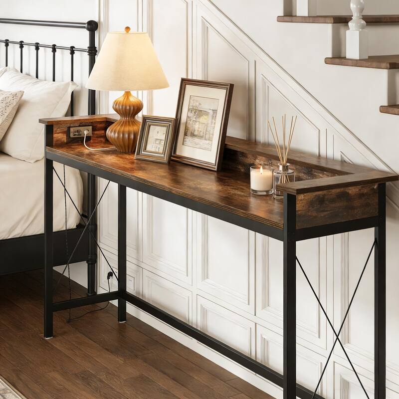 Couch Table with Electrical Outlet, Console Table, Bedside Table