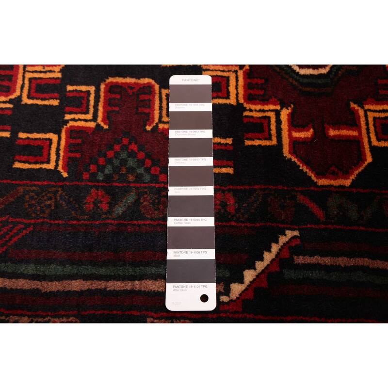 ECARPETGALLERY Hand-knotted Teimani Black, Dark Red Wool Rug - 3'10 x 6'1