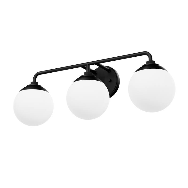 Hunter Hepburn 3 Light Vanity Wall Light, Damp-Rated - Vintage, Mid-Century Modern, Glam
