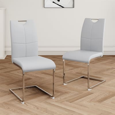 Modern Dining Chairs with Faux Leather Padded Seat Dining (Set of 2)