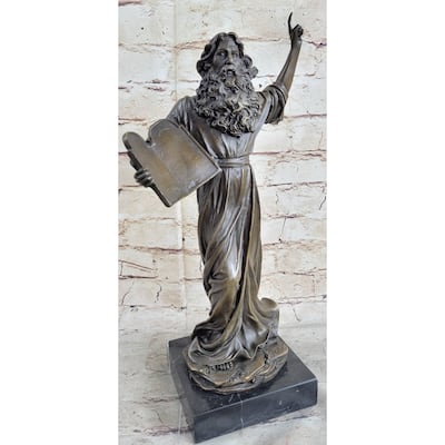 Hot Cast Bronze Sculpture Biblical Moses Ten Commandment Home Decoration Gift