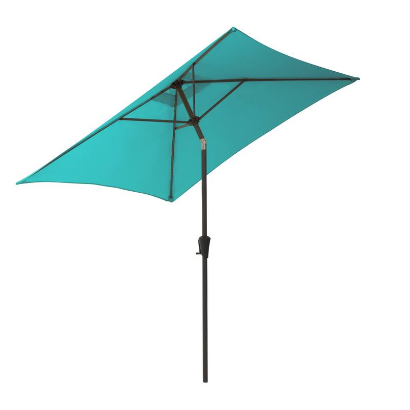 6.5ft Square Tilting Orange Patio Umbrella