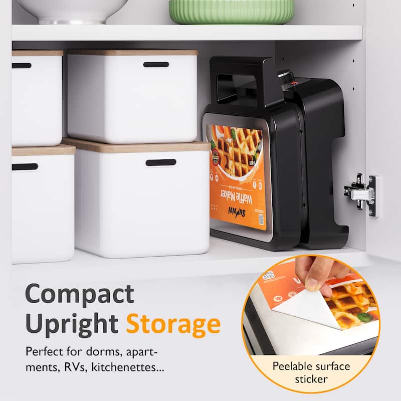 2-Slice Waffle Maker with Adjustable Temperature Control