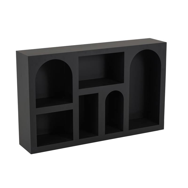 Black or Cream Metal 5 Shelf Geometric Storage Shelving Unit