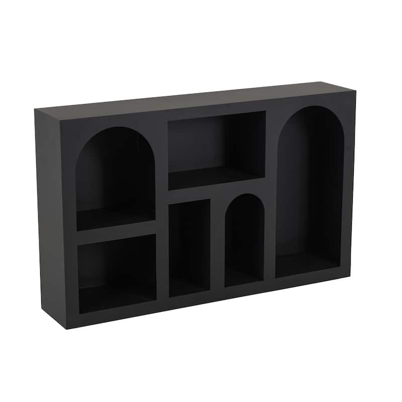 Metal Geometric 5 Shelf Shelving Unit - Black or Cream - Roche River Decor