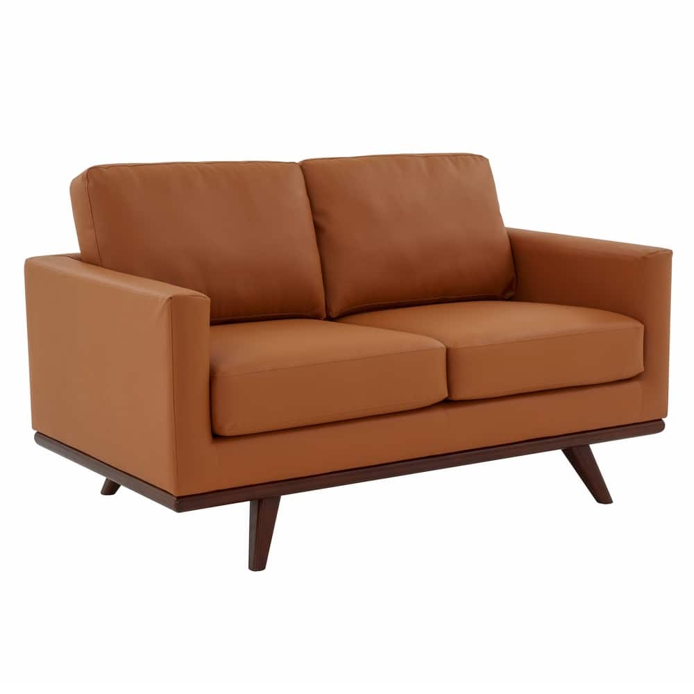 Chester Modern Leather or Mesh Loveseat with Solid Birch Wood Base 2 Seater Sofa Couch for Living Room, Bedroom, Office - 58.27