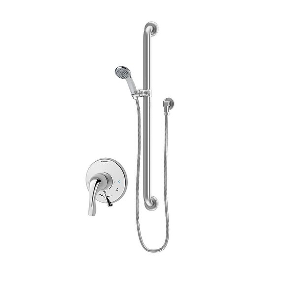 Symmons S-9603-X-PLR-2.0 Origins Shower Trim Package with Single Function Shower Head and Rough In Valve with Double Lever