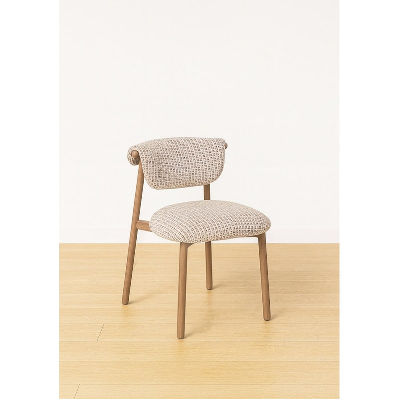 Houndstooth Upholstered Wood-look Metal Frame 2pc Dining Chairs