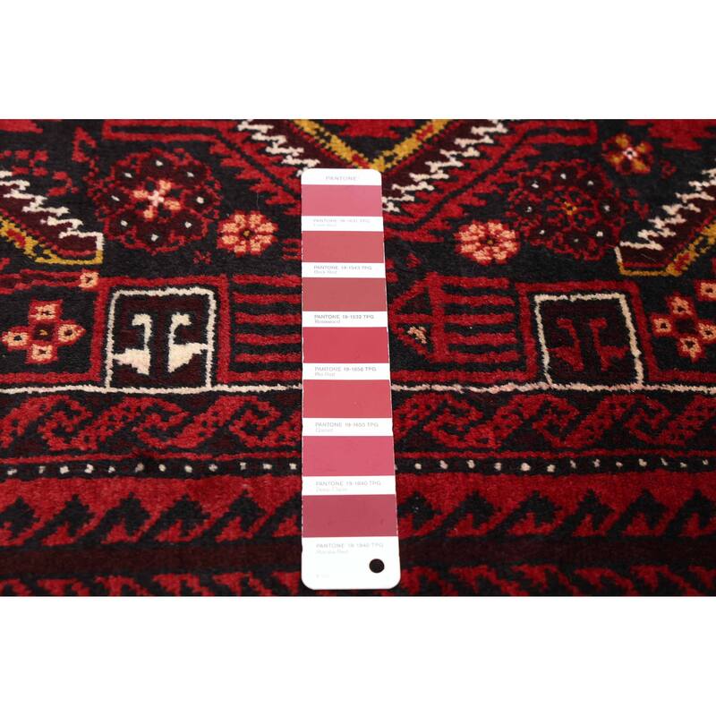 ECARPETGALLERY Hand-knotted Teimani Red Wool Rug - 2'11 x 6'1
