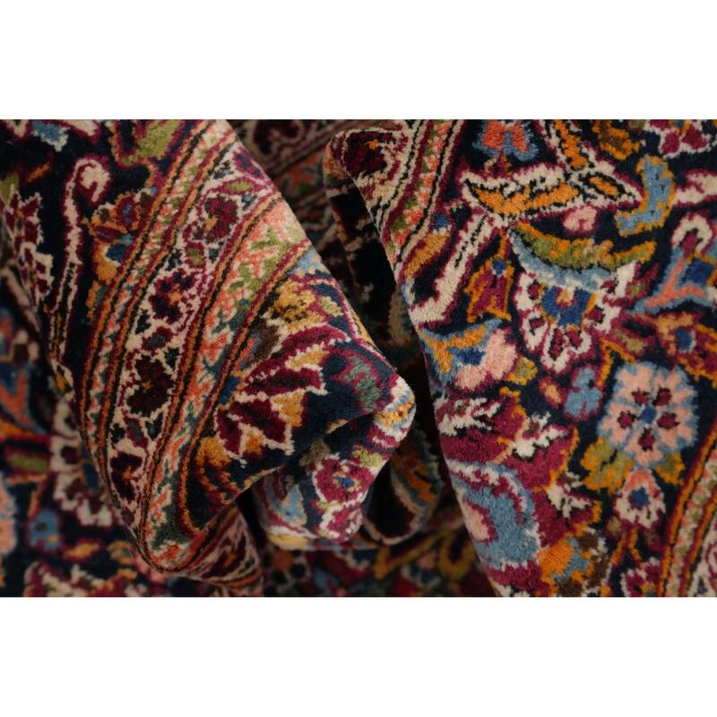 Hand Knotted Oriental 100% Wool Carpet Traditional Floral Red Kashan (Dabir) Area Rug - 6' 6'' X 4' 4''