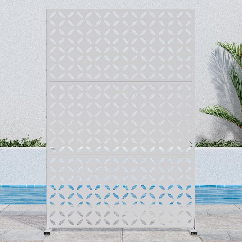 Outdoor Privacy Screen Metal Privacy Screen Panel Free Standing - 72*47