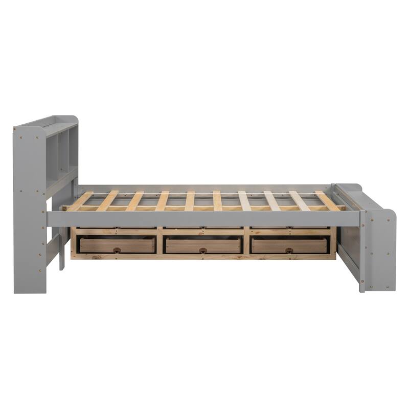 Full Bed with Bookcase Headboard