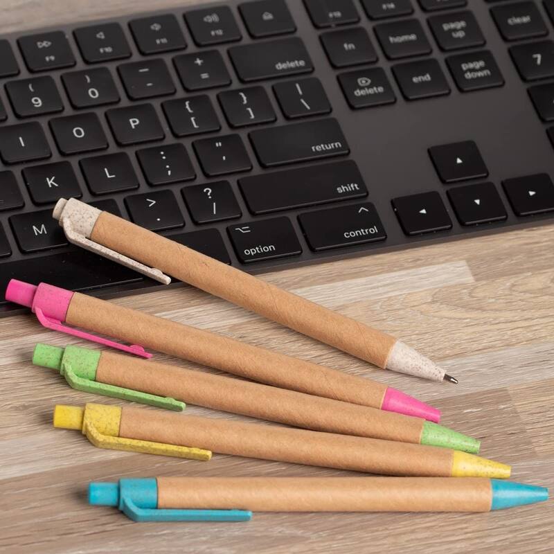 Paper Junkie 100 Pack Eco-Friendly Black Ink Retractable Pens, 1mm Medium Point, Great for Journaling