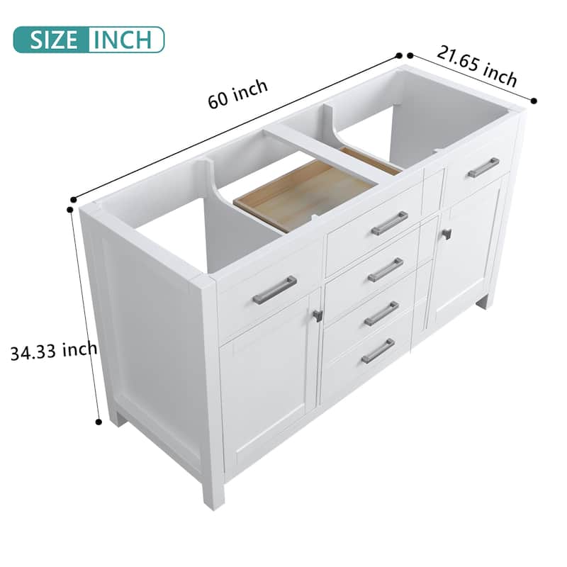 Nephelily 48" 60" 72" Uni-Vanity Bathroom Cabinet with Tall Drawer