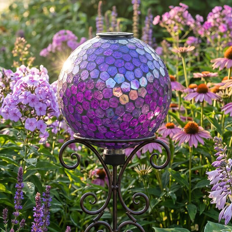 Sunnydaze 10-Inch Solar Glass Gazing Garden Globe