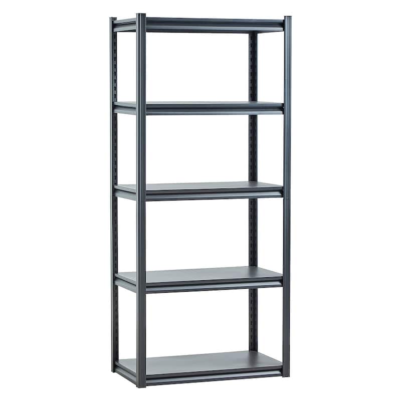 Black Steel Adjustable Garage Shelves, 3000 lbs Heavy-Duty Rack - 18" D x 32" W x 72" H