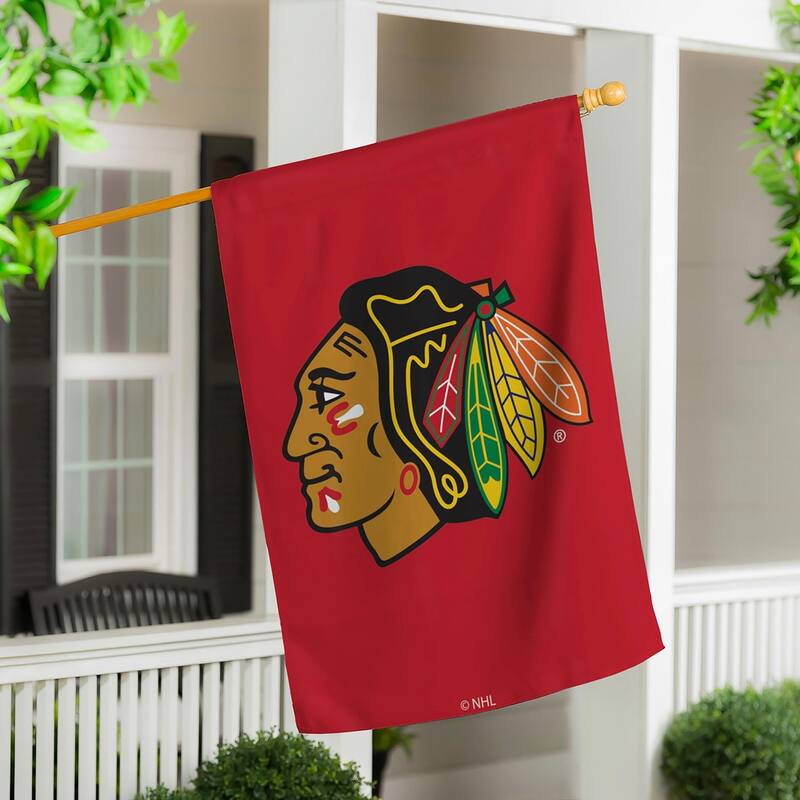 Applique Flag, House Size, Chicago Blackhawks