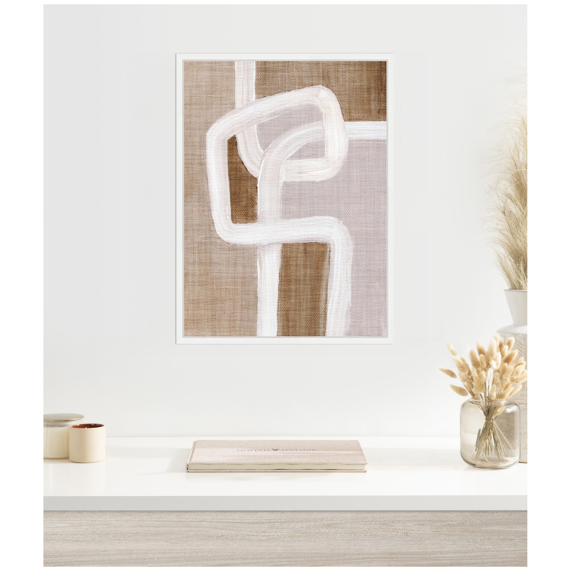 Kate and Laurel Sylvie Rhythmic Lines l Framed Canvas by Nikita Jariwala