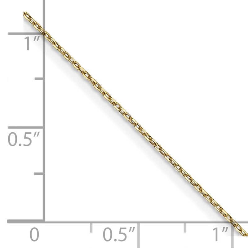Curata 10k Yellow Gold 0.8mm Diamond Cut Cable Necklace (Lobster)