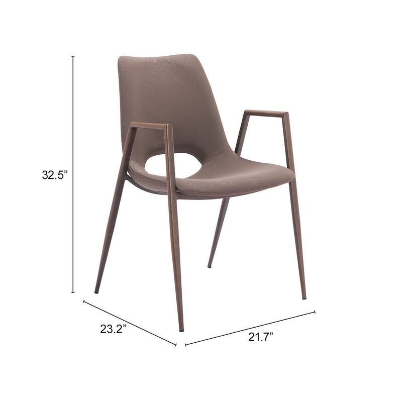 Desi Dining Chair Brown & Walnut