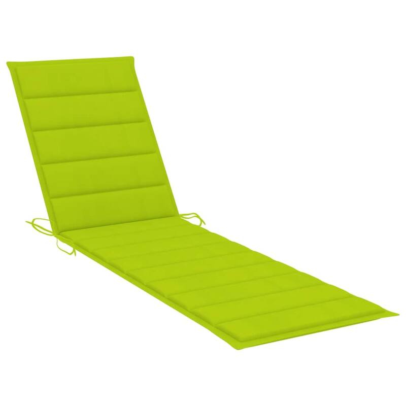 vidaXL Patio Lounge Chair Outdoor Sunbed Sunlounger with Cushion Solid Teak - 76.8" x 23.4" x 13.8"