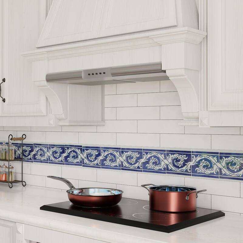 Merola Tile Provincial Deco Marina 6" x 6" Porcelain Wall Tile - (1 Tile) - (1 Tile)