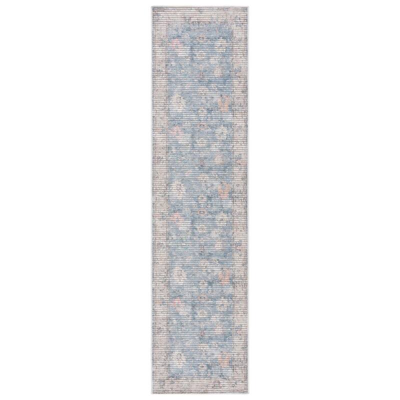 SAFAVIEH Serapi Machine Washable Slip Resistant Getulia Traditional Oriental - 2' x 8' - Blue/Beige - Runner