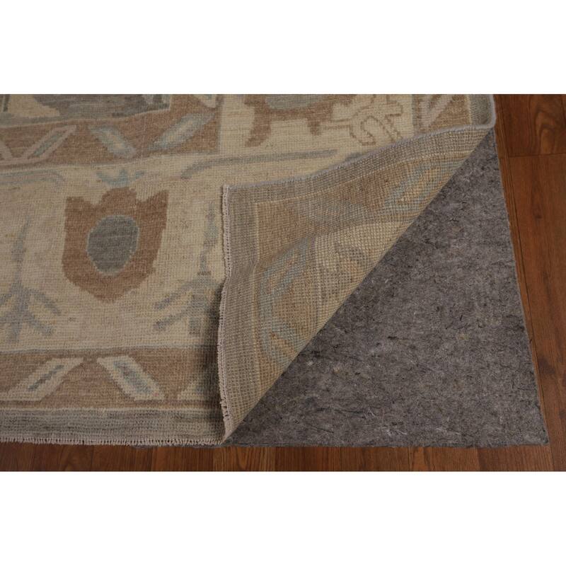Floral Oushak Turkish Area Rug Handmade Vegetable Dye Wool Carpet - 9'0"x 11'5"