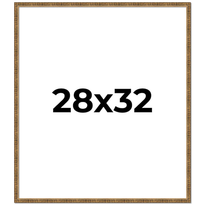 28x32 Frame Black Real Wood Picture Frame Kingsley Gold Distressed Photo Frame with UV Acrylic Foam Board Backing &