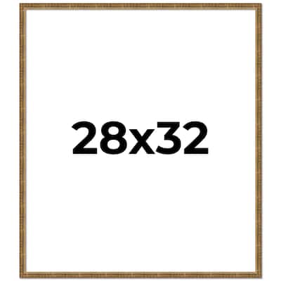 28x32 Frame Black Real Wood Picture Frame Kingsley Gold Distressed Photo Frame with UV Acrylic Foam Board Backing &