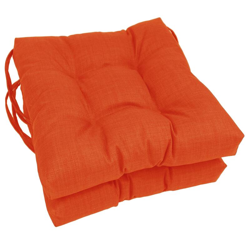 16-inch Square Indoor/Outdoor Chair Cushions (Set of 2) - 16 x 16 - Tangerine Dream