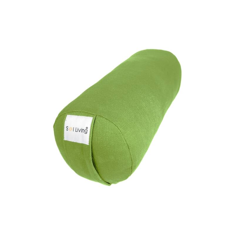 Sol Living Cylindrical Yoga Bolster Mini Meditation Cushion - Cotton - 14" x 6" x 6" - Green