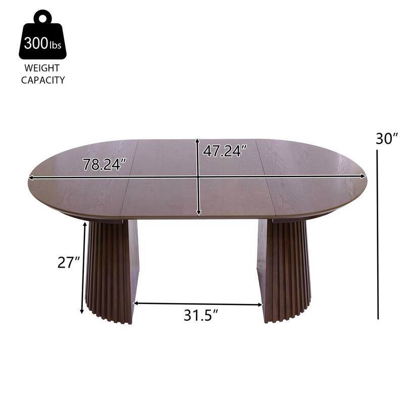 Christopher Knight Home - Camden Modern Expandable Oval Dining Table Base with Fluted Pedestal Design