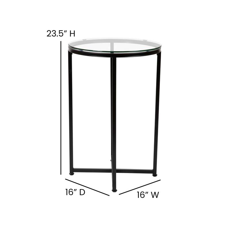 Glass Console Table with Criss Cross Matte Gold Frame - Occasional Table