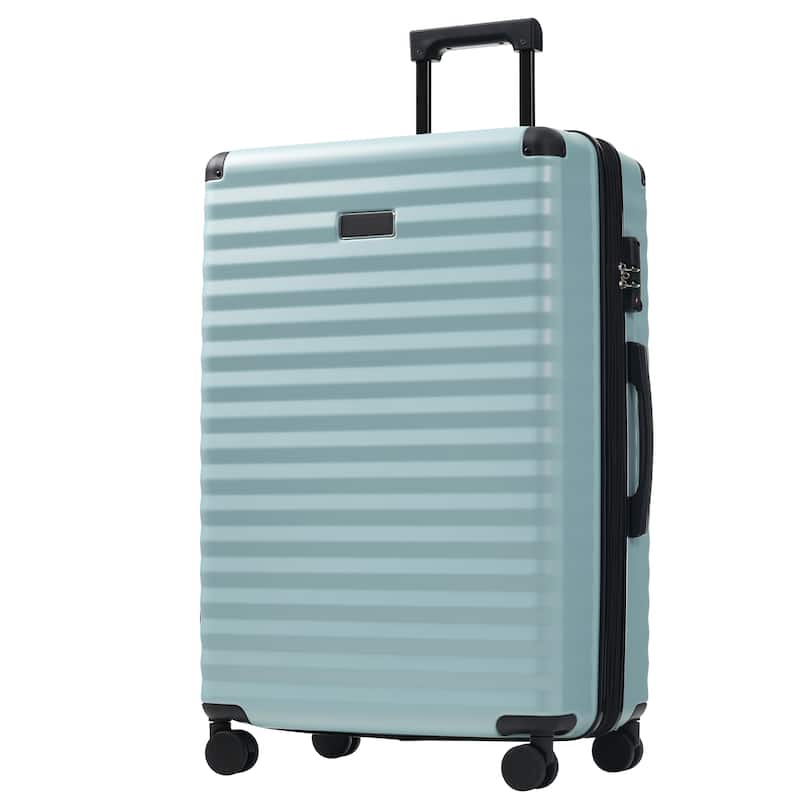 5 Piece ABS Hardside Lightweight Expandable Carry on Suitcase with Spinner Wheels TSA Lock USB Port Cup Holder and Toiletry Bag