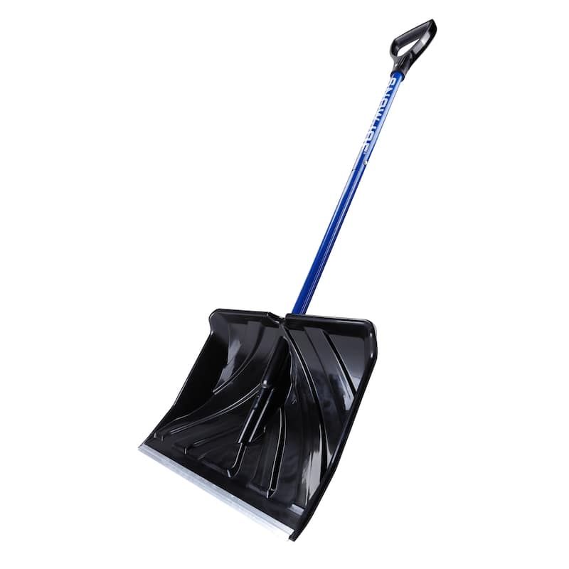 18-Inch Comb. Snow Shovel/Pusher w/Alum Wear Strip and D-Grip, Blue - 18 Inch