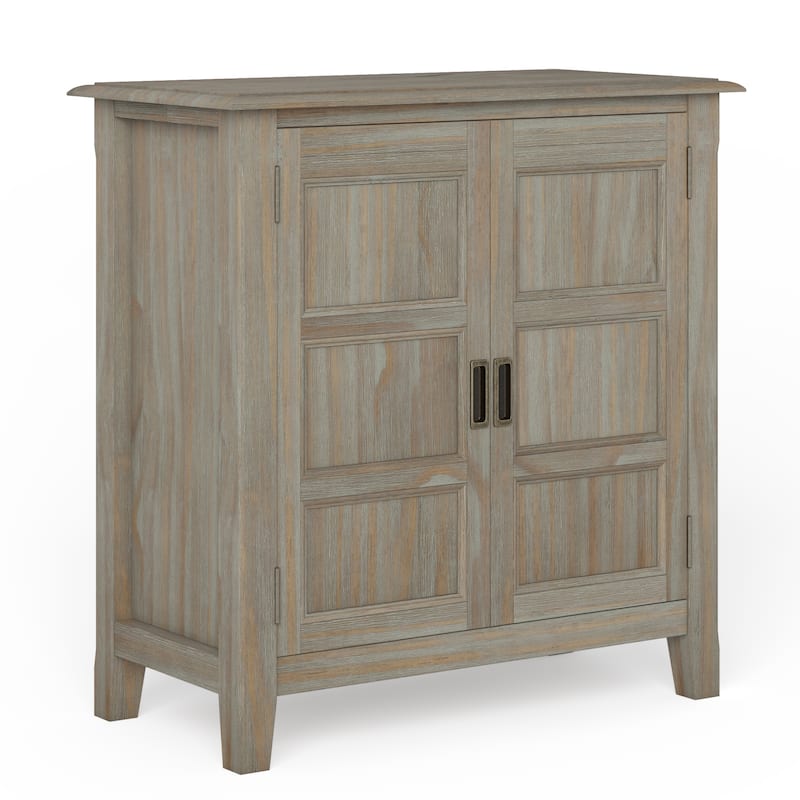 WYNDENHALL Portland SOLID WOOD 30 inch Wide Transitional Low Storage Cabinet - 30"w x 14"d x 31"h