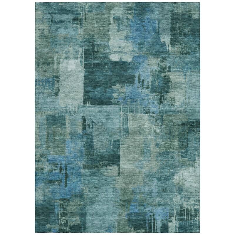 HomeRoots Abstract Transitional Rectangle Outdoor Rug