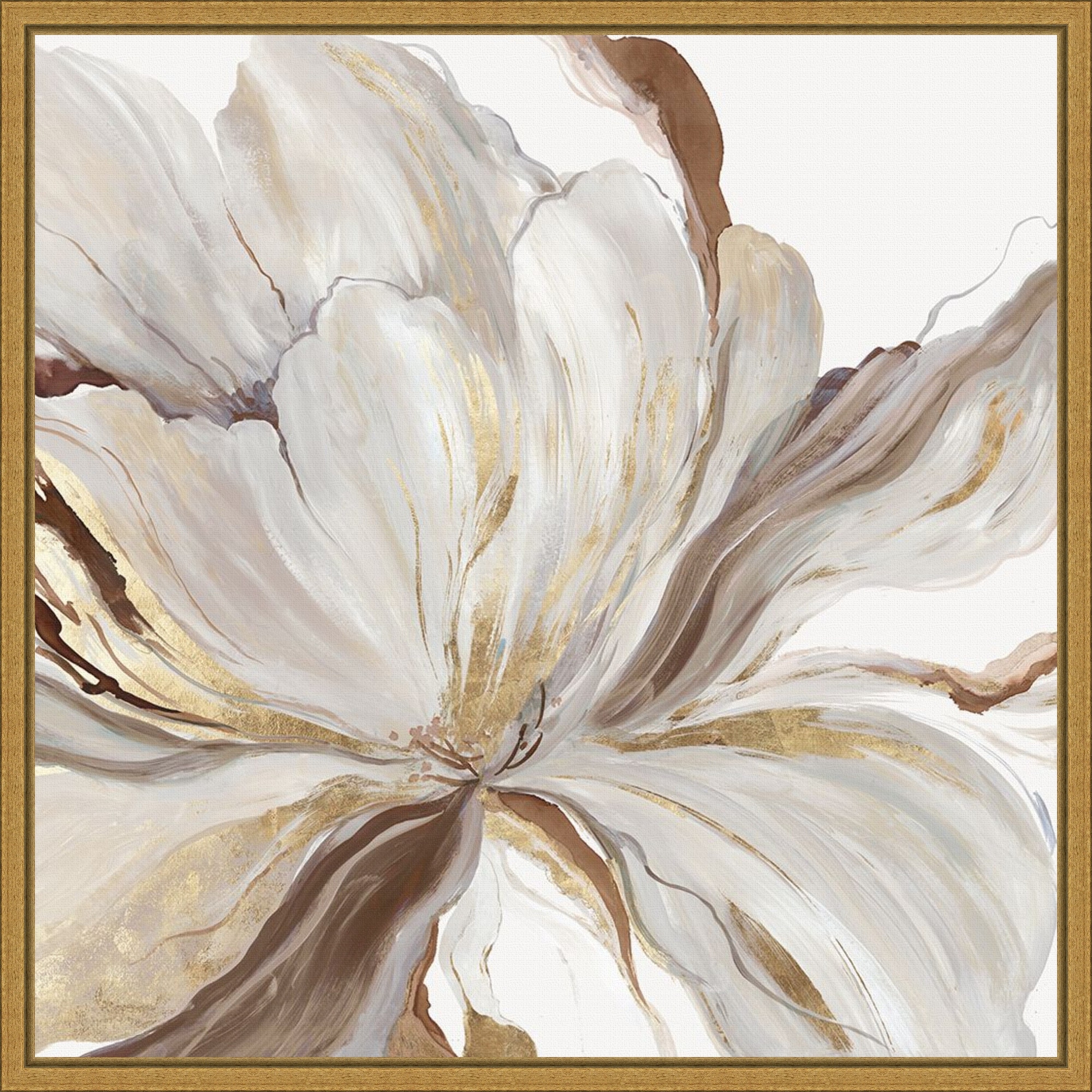 Amanti Art Butterfly Flower II by Asia Jensen Framed Canvas Wall Art Print - Sylvie Gold