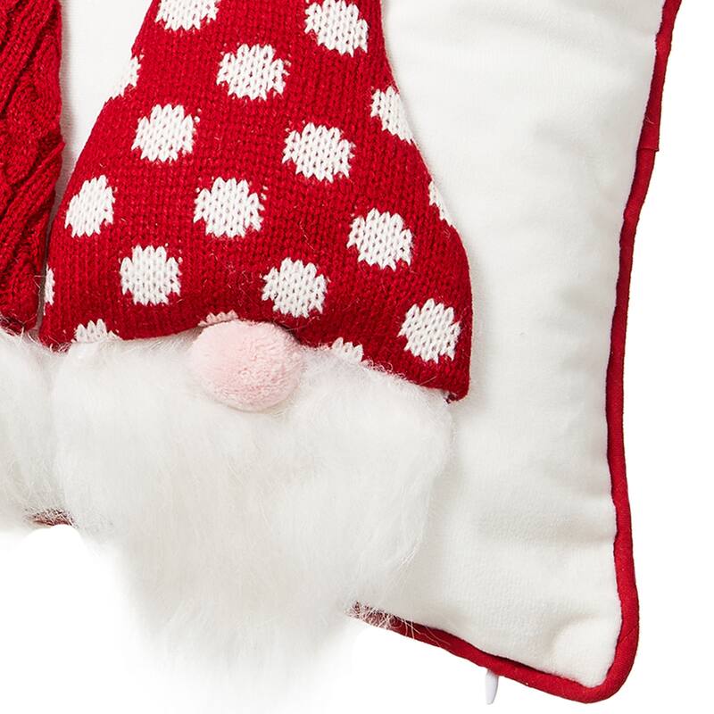 Glitzhome 18"L 3D Heavy Knitted Gnome Christmas Throw Pillow for Sofa Couch Bed