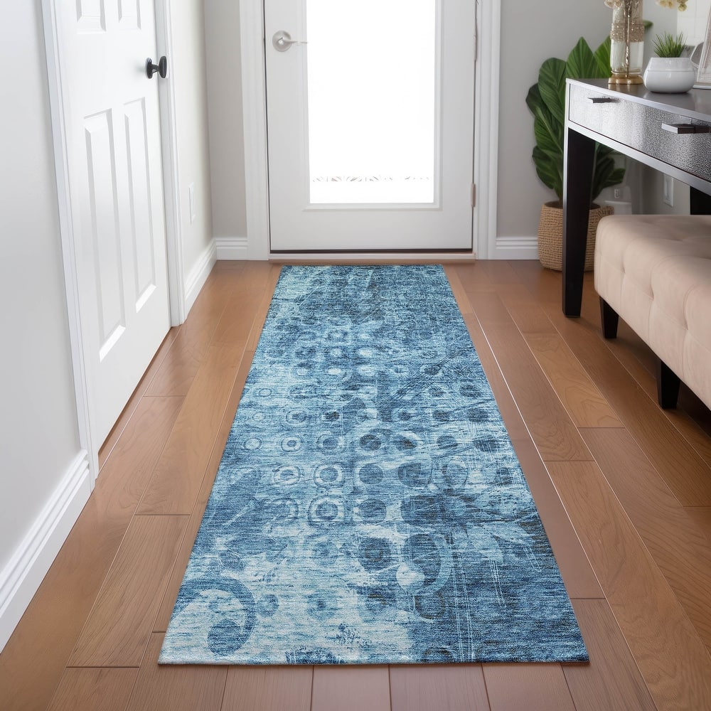 Machine Washable Indoor/ Outdoor Chantille Abstract Modern Rug