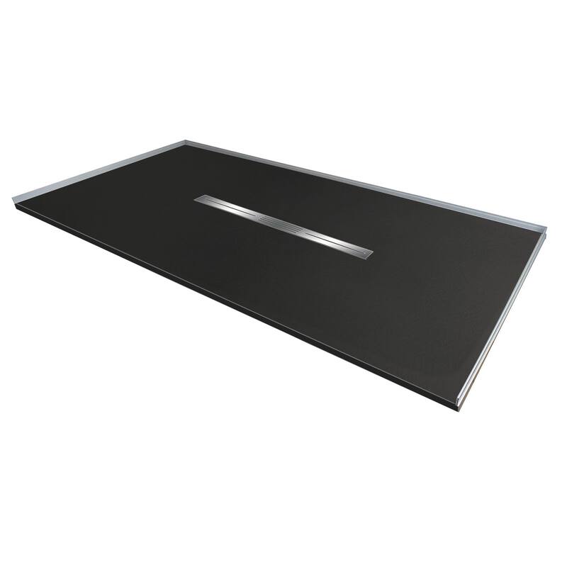 Transolid FZS7236C 70-7/8" x 35-1/2" Rectangular Shower Base with - Black