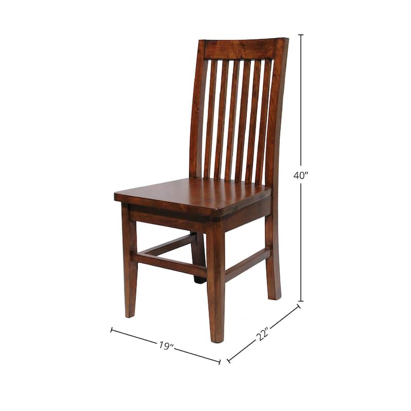 Dexter Upholstered Reclaimed Pine Slat Back Chair (Set of 2)