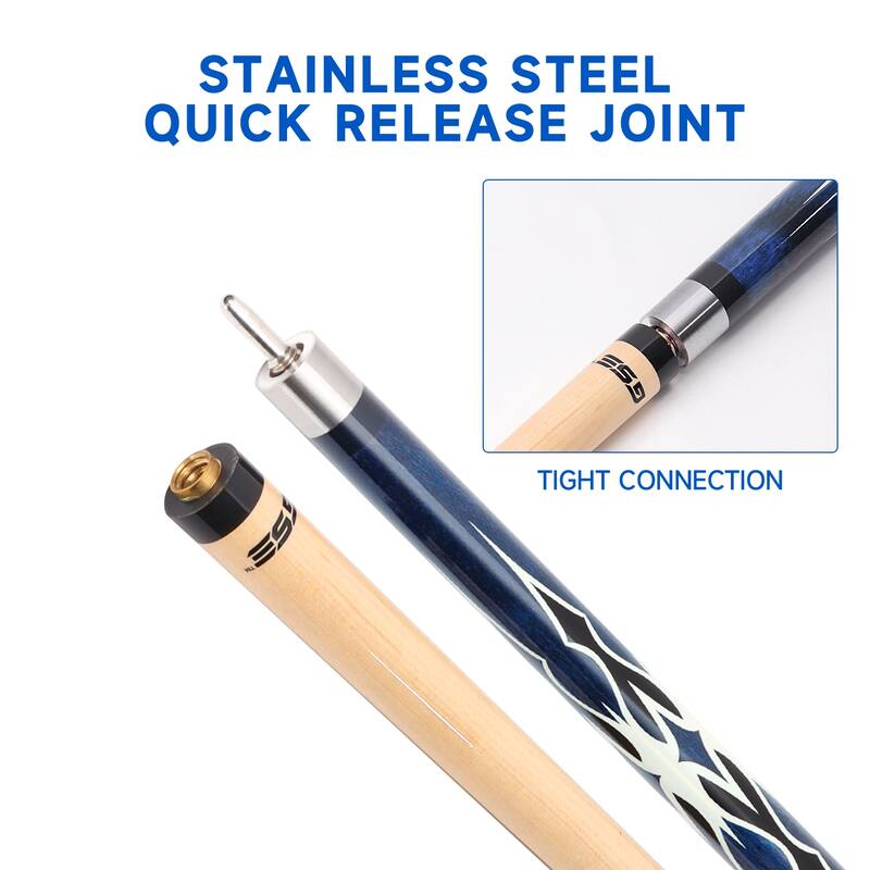 GSE™ Set of 4 Canadian Maple Hardwood Billiard Pool Cue Sticks. 58" 2-Piece Pool Cue Set for House or Commercial Use
