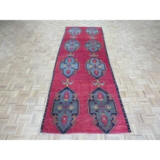 Hand Knotted Red Turkish with Wool Oriental Rug (4' x 12') - 4' x 12 ...