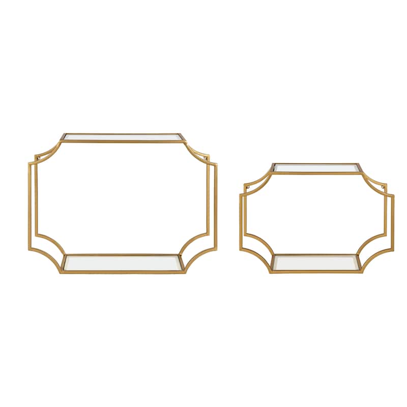 Kate and Laurel Ciel Scalloped Metal Wall Shelf (Set of 2)