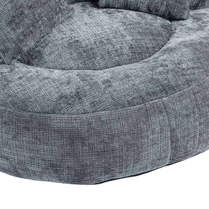 Comfort Lounger High Back Bean Bag Chair Couch With Three Pillows
