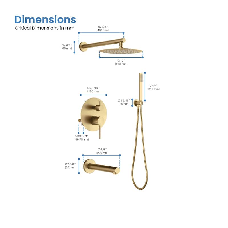 Pressure Balanced 3-Function Shower System with Rough-In Valve