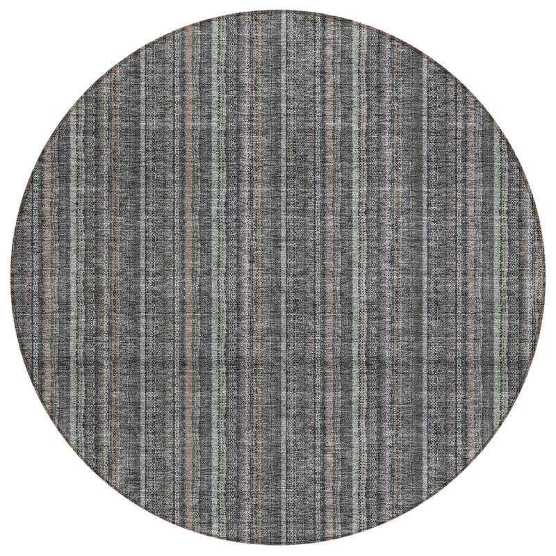 Machine Washable Indoor/ Outdoor Stripe Chantille Rug