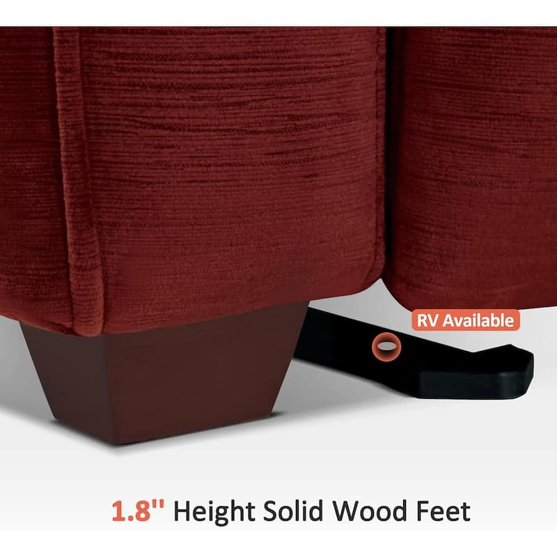 MCombo 61.6'' Wall Hugger Power Loveseat Recliner Sofa with Adjustable Headrest and USB A & C Charge Ports